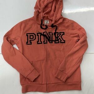 Victoria’s Secret PINK Full Zip Hoodie Sweatshirt Women’s Size Small Faded Pink